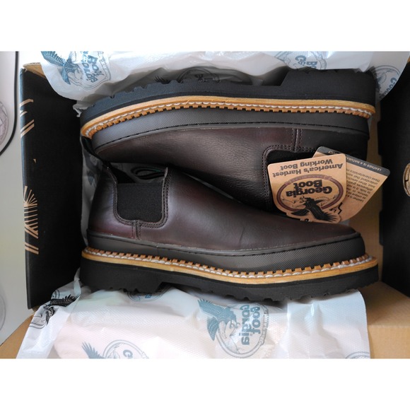 Georgia Boot Giant Romeo Men\'s 9M Dark Brown Leather Work Boots GR262 New main image 7